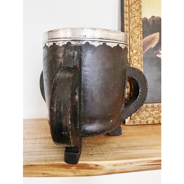 Arts & Crafts 1908 Sterling Silver, Leather, and Copper Horse Show Trophy Cup For Sale - Image 3 of 11