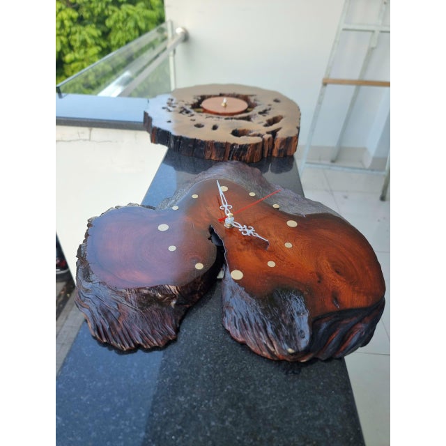 2020s Orbit & Love – One-of-a-Kind Handcrafted Driftwood Clock Duo For Sale - Image 12 of 18