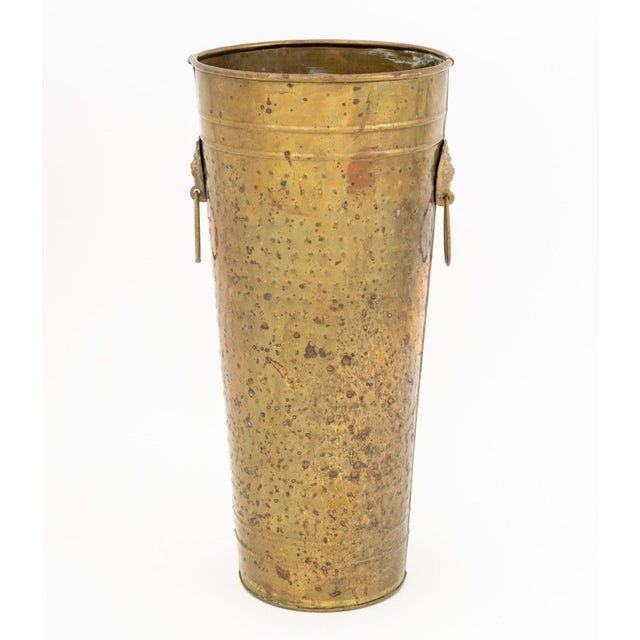 Metal Arts and Crafts Hammered Brass Umbrella Stand, Circa 1900 For Sale - Image 7 of 9
