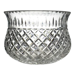 Late 20th Century Large Dimond Cut Design Crystal Bowl