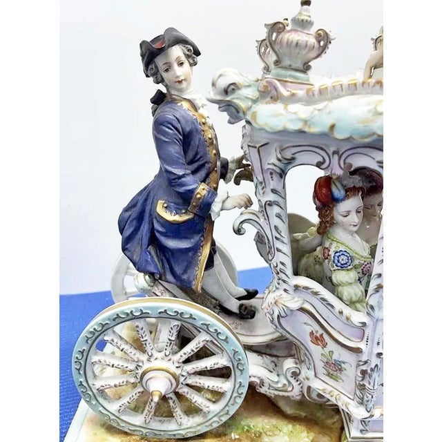 White Late 19th Century Capodimonte Style Luigi Fabris Monumental Porcelain Coach For Sale - Image 8 of 12