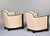 Wood French 1930s Art Deco Club Chairs in Cream Leather With Hardwood Frames - Pair For Sale - Image 7 of 12
