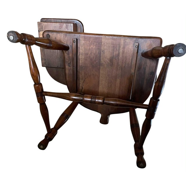 Mid 20th Century Vintage Walnut Pennsylvania Windsor Writing Chair With Two Drawers For Sale - Image 17 of 18