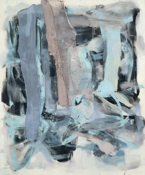 "Echoes in the Night Sky" Large-Scale Gestural Abstract Expression Painting