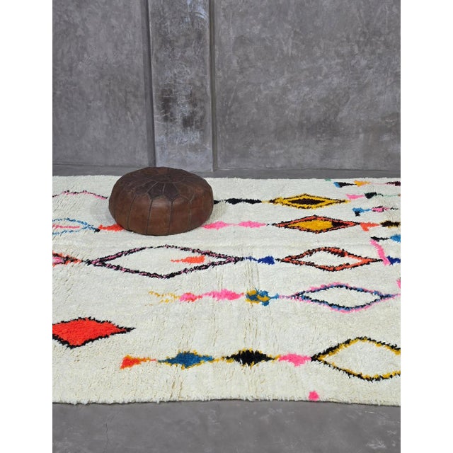 Abstract Colorful Geometric Moroccan Azilal Rug - 11.8 X 8.2 Ft For Sale - Image 3 of 8