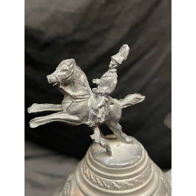 Cream A Vintage Gerzit German Beer Stein With Elaborate Pewter Lid. For Sale - Image 8 of 12