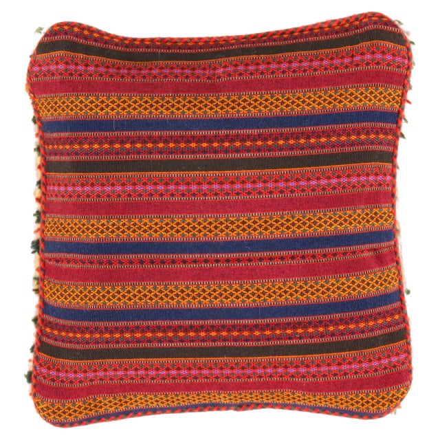 This Gabbeh pillow is made of high-quality LAMBS WOOL The piece was crafted with good workmanship. Gabbeh rugs are made by...