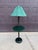 Vintage Olympia Lighting Products floor lamp in a rich dark green with a matching removable washable green shade and a...