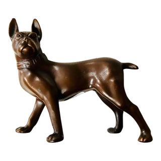 French Bronze Bulldog Figure For Sale