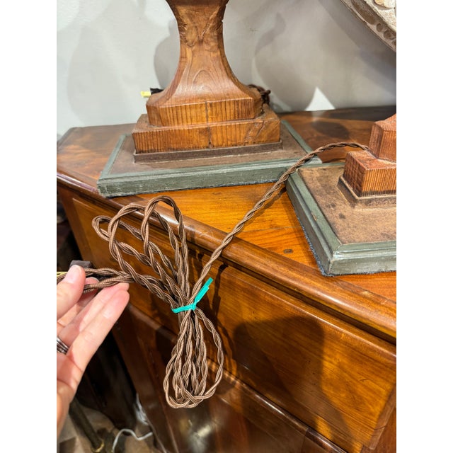 18th Century 18th Century Spanish Carved Lamps For Sale - Image 5 of 5