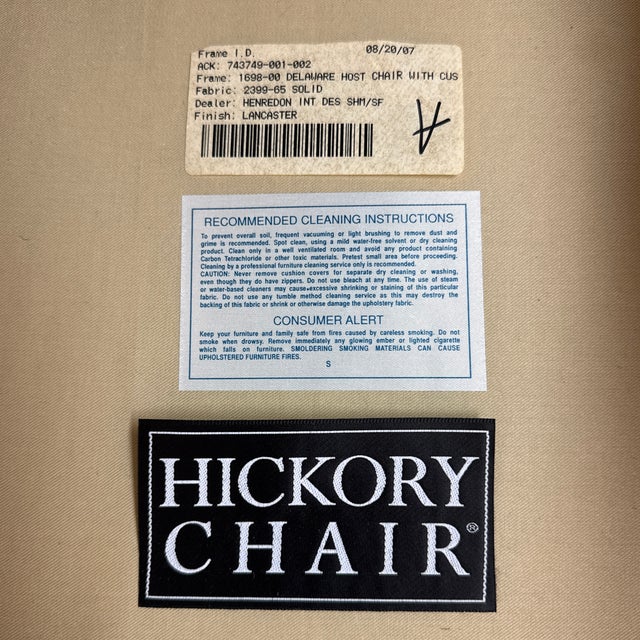 Hickory Chair for Henredon Delaware Host Chairs, Pair For Sale - Image 10 of 12