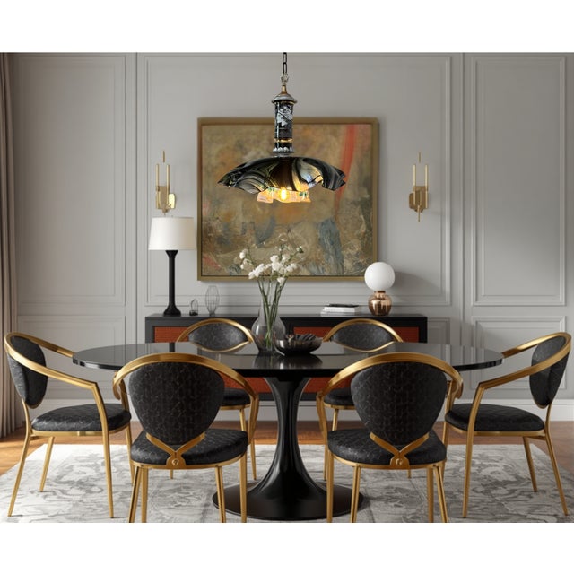 Mid 20th Century Mid 20th Century Hollohaza Porcelain Pendant Light For Sale - Image 5 of 18