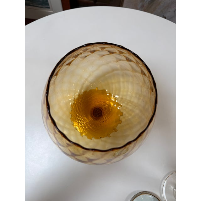 Empoli Italian Amber Glass Vase For Sale - Image 10 of 12