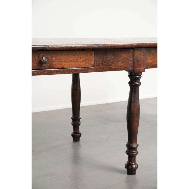 Early 19th Century English Oak Farmhouse Dining Table For Sale - Image 11 of 14