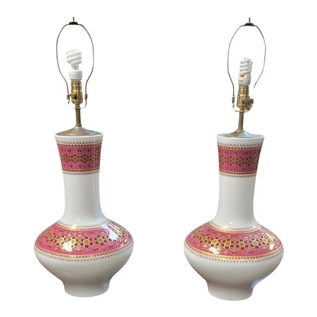 1960s Mid Century Modern Bavarian Tischvase Lamps - Pair For Sale