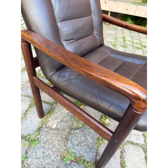 Armchair in Dark Brown Real Leather from Dyrlund For Sale - Image 5 of 11