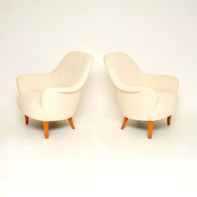 Mid-Century Modern Vintage Swedish Cirkus Armchairs from Carl Malmsten, 1960s, Set of 2 For Sale - Image 3 of 7