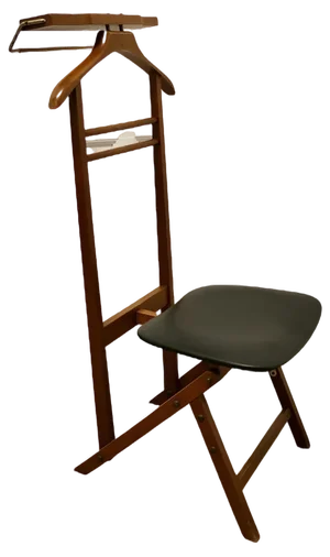 Mid-Century Beech and Vinyl Gentleman's Valet Seat by Breveitato, 1950