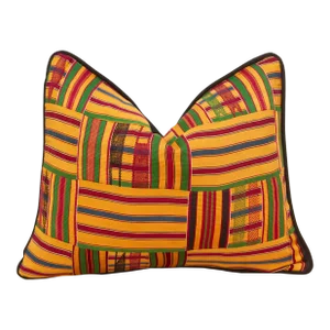 Fufu Vintage African Kente Pillow Cover