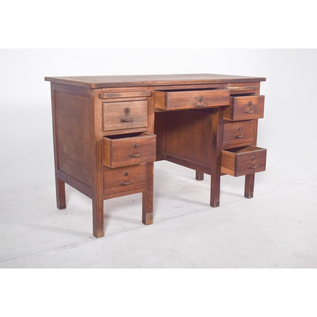 Mid-Century Portuguese Desk in Wood from Olaio, 1950s For Sale - Image 10 of 14