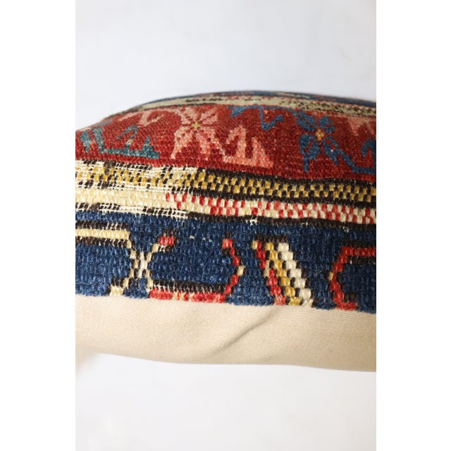 Modern 19th Century Zabihi Collection Small Caucasian Rug Pillow - 1'3" x 1'3" For Sale - Image 3 of 4