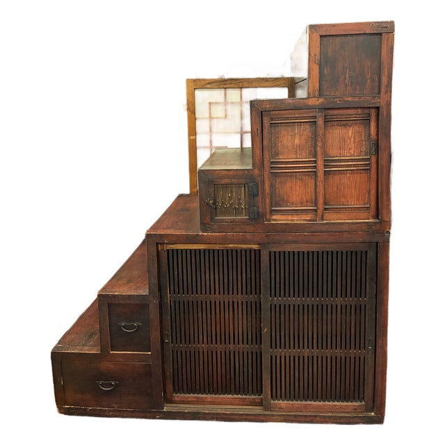 Antique Step Tansu Cabinet (Kaiden Dansu) Staircase Chest For Sale