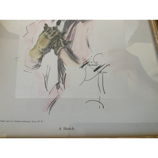 Traditional 1900s Framed Harrison Fisher Lithograph “A Sketch” For Sale - Image 3 of 7