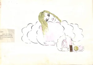 Lanvin of Paris Original Circa 1950s Advertising Watercolor Artwork