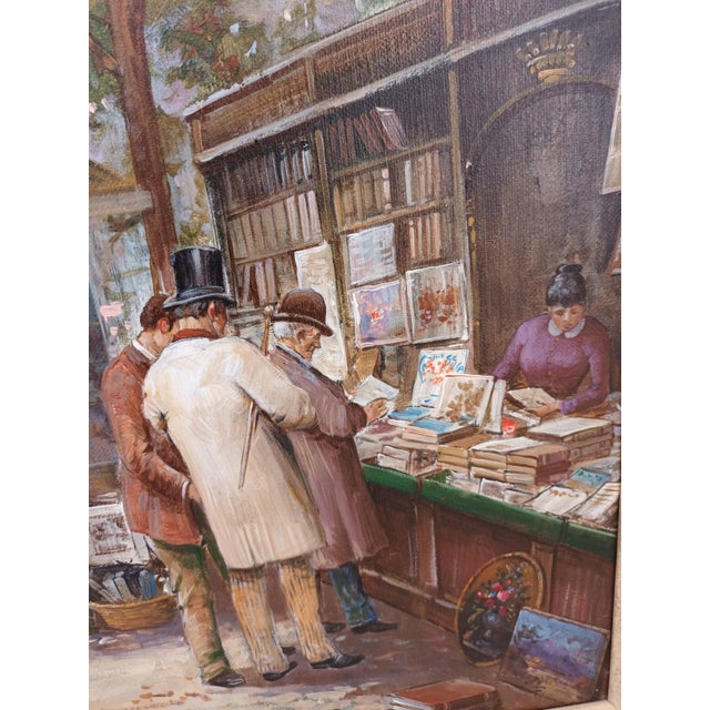 Elio Ferrara, Paris Marché Aux Puces Flea Market, 1980, Vintage Oil on Canvas Painting For Sale - Image 6 of 18