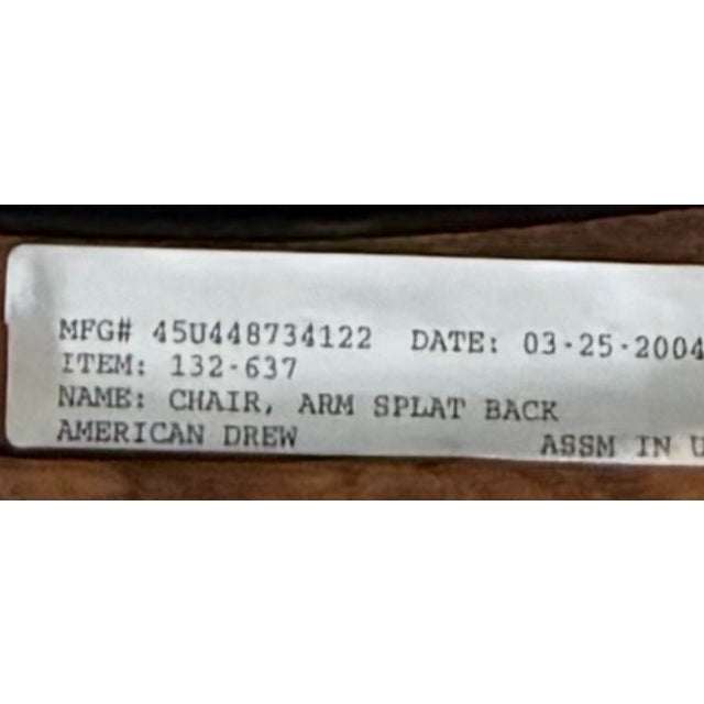 American Matching Pair of Original American Drew Grand Revival-Russet Splat-Back Arm Chairs, Model 132-637. For Sale - Image 3 of 12