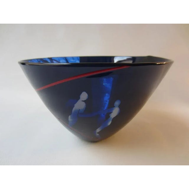 Shell or Bowl in Handmade Glass with Silhouettes by Morag Gordon, 1990s For Sale - Image 7 of 7