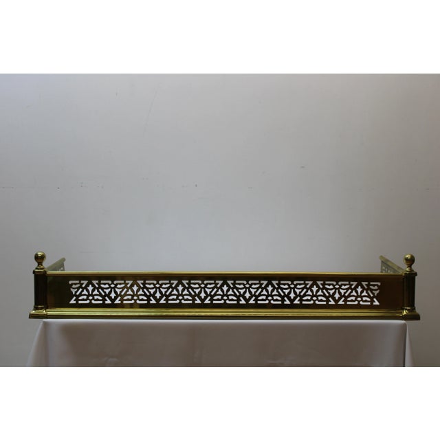 Mid 19th Century Brass Reticulated Fireplace Fender For Sale - Image 5 of 5