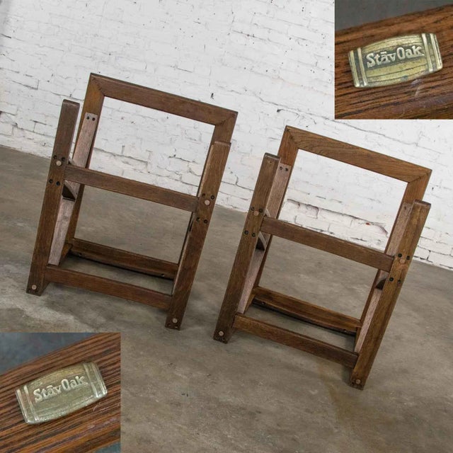Vintage StavOak End Side Tables From Jack Daniels’ Barrel Staves by Jobie G. Redmond 1981 - A Pair For Sale - Image 12 of 13