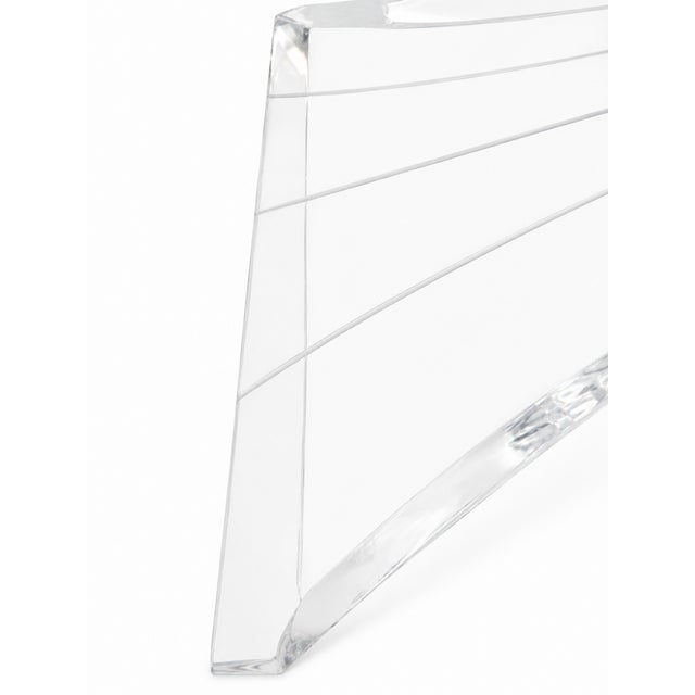 Vintage Lucite Glass Cocktail Coffee Table Hollywood Regency Postmodern 36” For Sale In Miami - Image 6 of 9