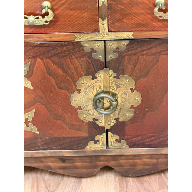 Vintage Pagoda Style Wood Display Cabinets Set, 3 Pieces For Sale - Image 13 of 18