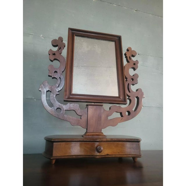 Antique Walnut Table Mirror For Sale - Image 11 of 11