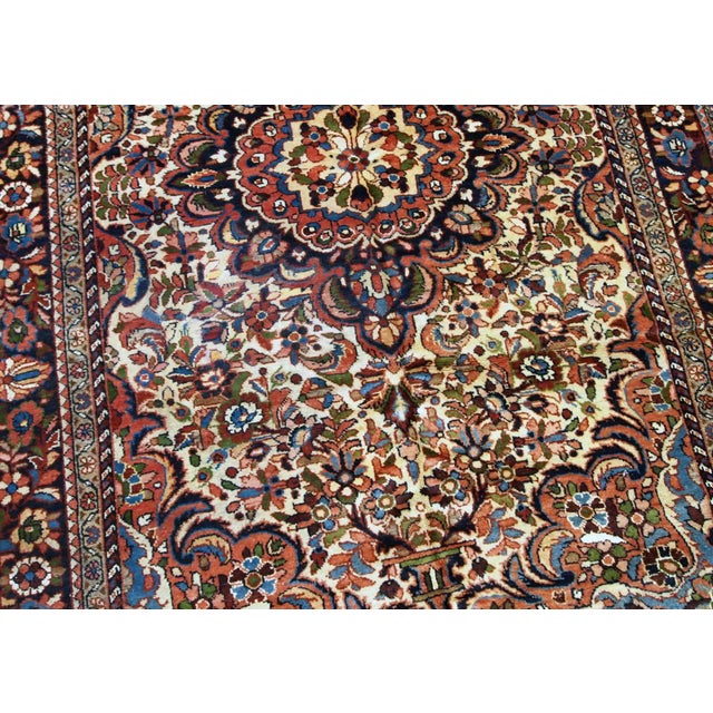 1900 - 1909 1900s, Handmade Antique Persian Sarouk Rug 3.1' X 5.2' For Sale - Image 5 of 11