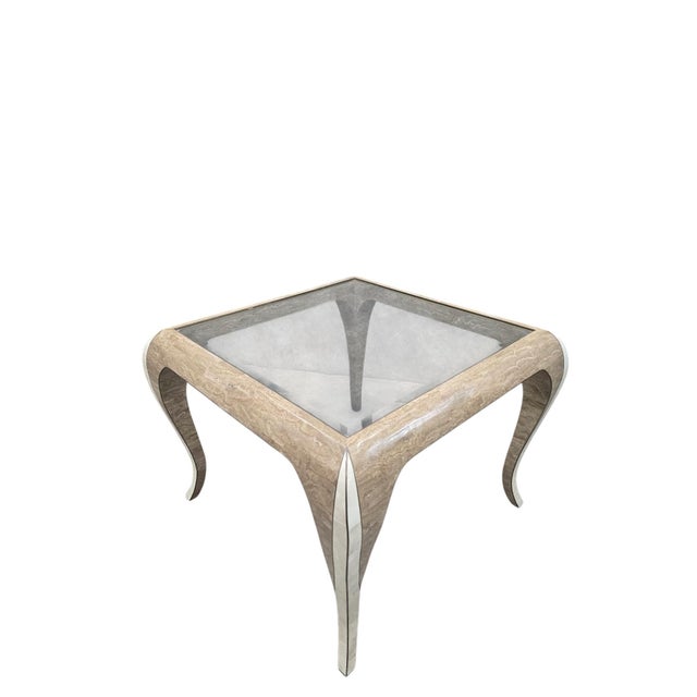 Cream Late 20th Century Postmodern Karl Springer Style Sculptural Coffee Table For Sale - Image 8 of 9