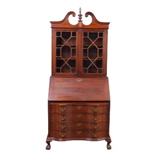 1940s Vintage Mahogany Secretary Desk For Sale