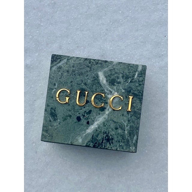 Contemporary Verdi Green Marble 1970s Gucci Bookend, Minimalist Design, Circa 1970s For Sale - Image 3 of 16