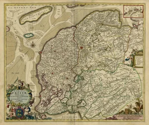 Large Copper-Engraved Map of the Coastline of Friesland and Terschelling, 1670