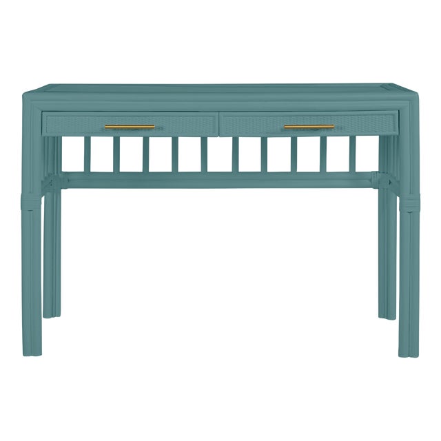 David Francis Furniture for Chairish Colony Desk, Aegean Teal For Sale