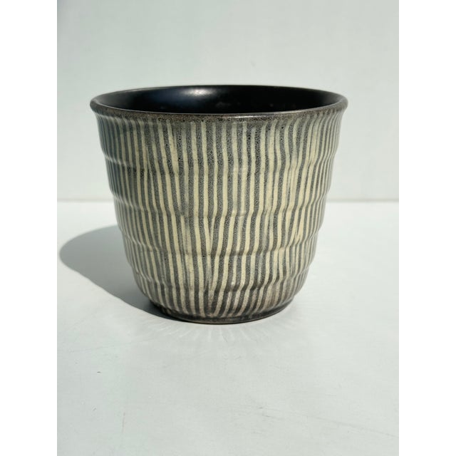 Vintage German Plant Pots in Mint Green and Brown-Anthracite Tones from Veb Keramik Meissen, 1950s, Set of 3 For Sale - Image 4 of 18