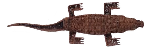 Crocodile Plant Holder in Metal and Wicker, 1920s