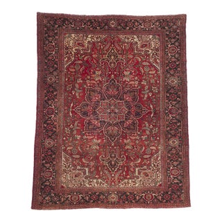 Antique Persian Heriz Rug, 10'02 X 12'09 For Sale