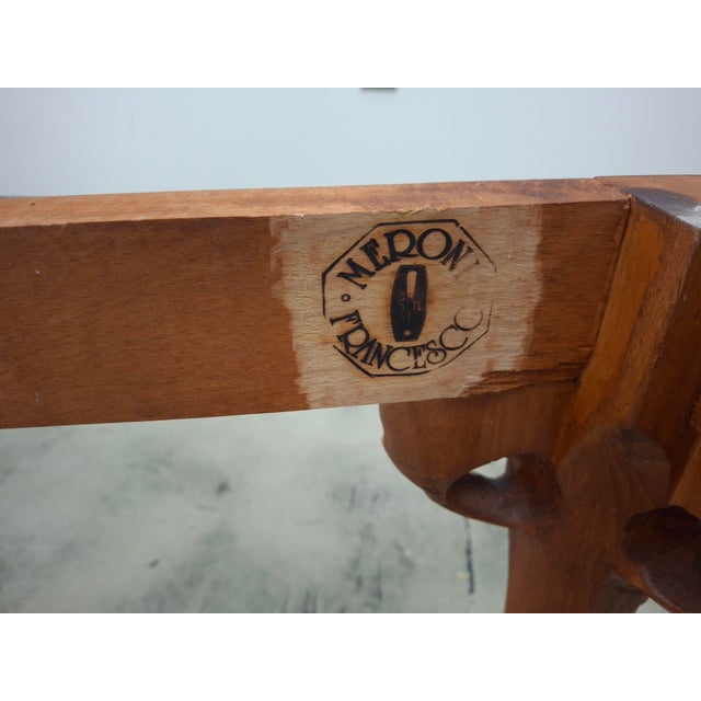 Late 20th Century Meroni Francesco Louis XV Style Partial Gilt Mahogany and Marble Top Cocktail Table For Sale - Image 12 of 14