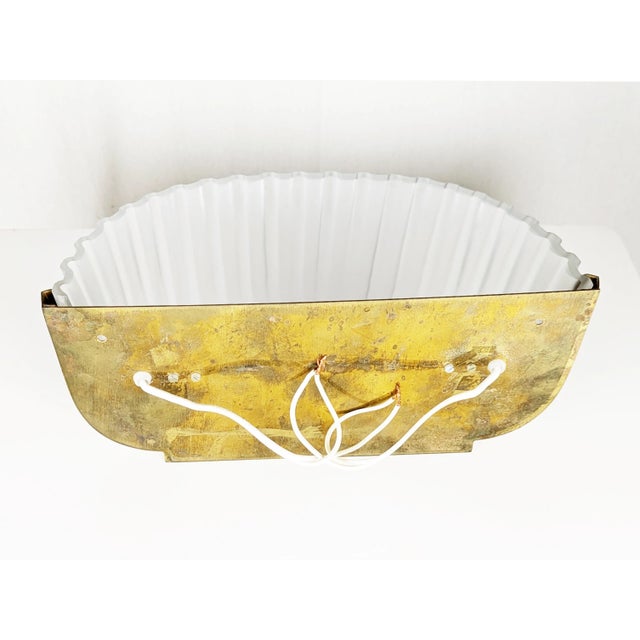 Mid-Century Italian Metal Brass and Molded Glass Sconce from Fidenza Vetraria For Sale - Image 8 of 9