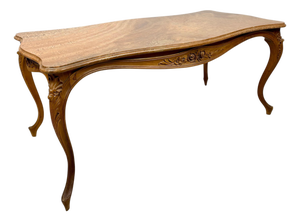 French Louis XV Style Coffee Table with Marble Top, Mid-20th Century