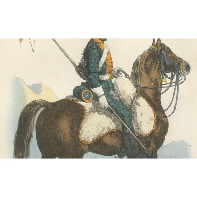 Napoleonic Guard Cavalry Officer on Horseback, 1843, Paper For Sale - Image 3 of 10