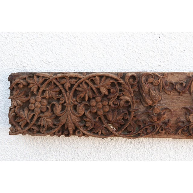 Antique India Floral Scrolls Lintels Frieze For Sale In Los Angeles - Image 6 of 8